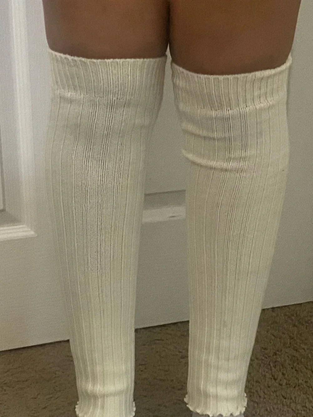 Over-the-knee Cream Leg Warmers